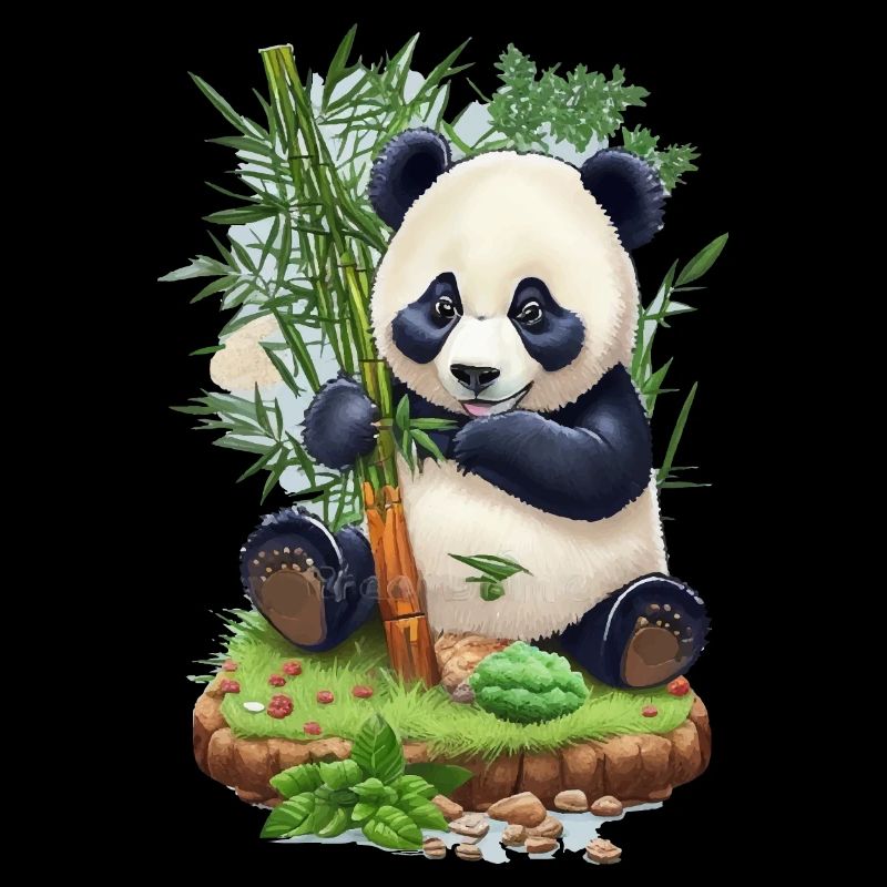 Panda Bär ißt Bambus