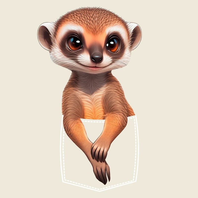 Süßes Erdmännchen Meerkat in Brusttasche Pocket