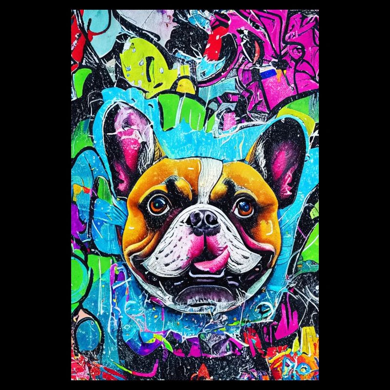 Impression pop art moderne | coloré | Bouledogue français