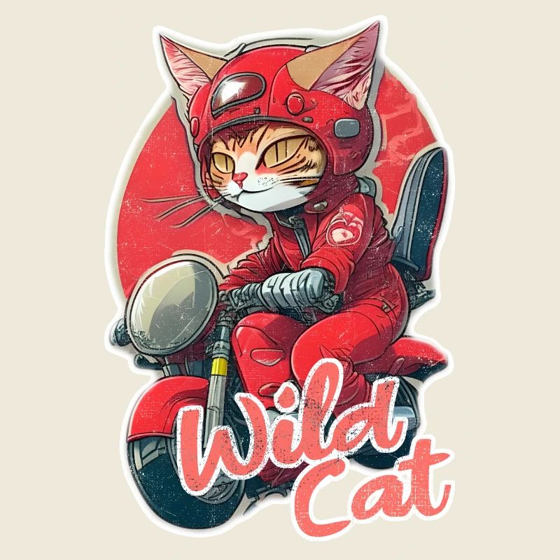 Vintage-Biker-Katze