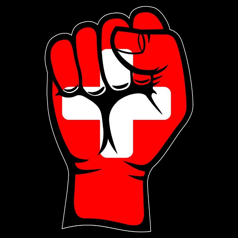 Schweiz Flagge Faust Hand Symbol