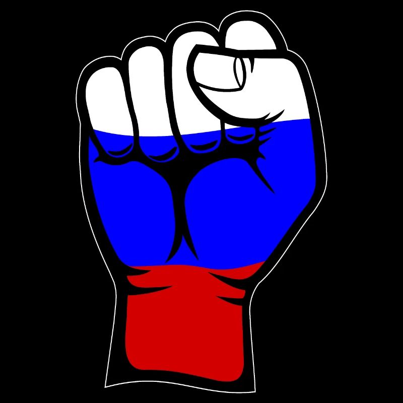 Drapeau de la Russie Symbole de la main du poing