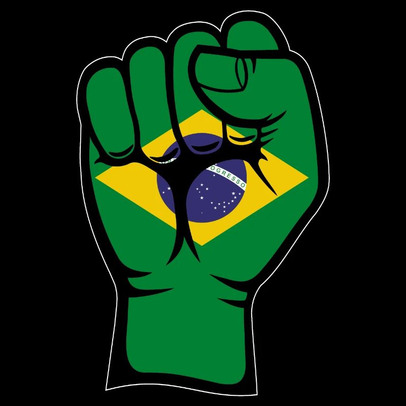 Drapeau du Brésil Symbole de la main du poing