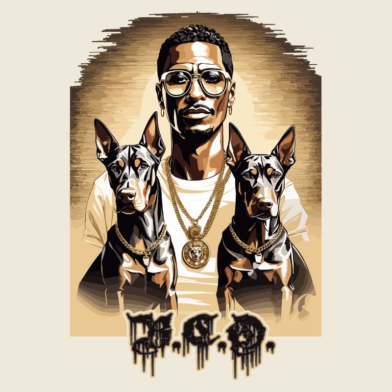 Rapper with Dobermans