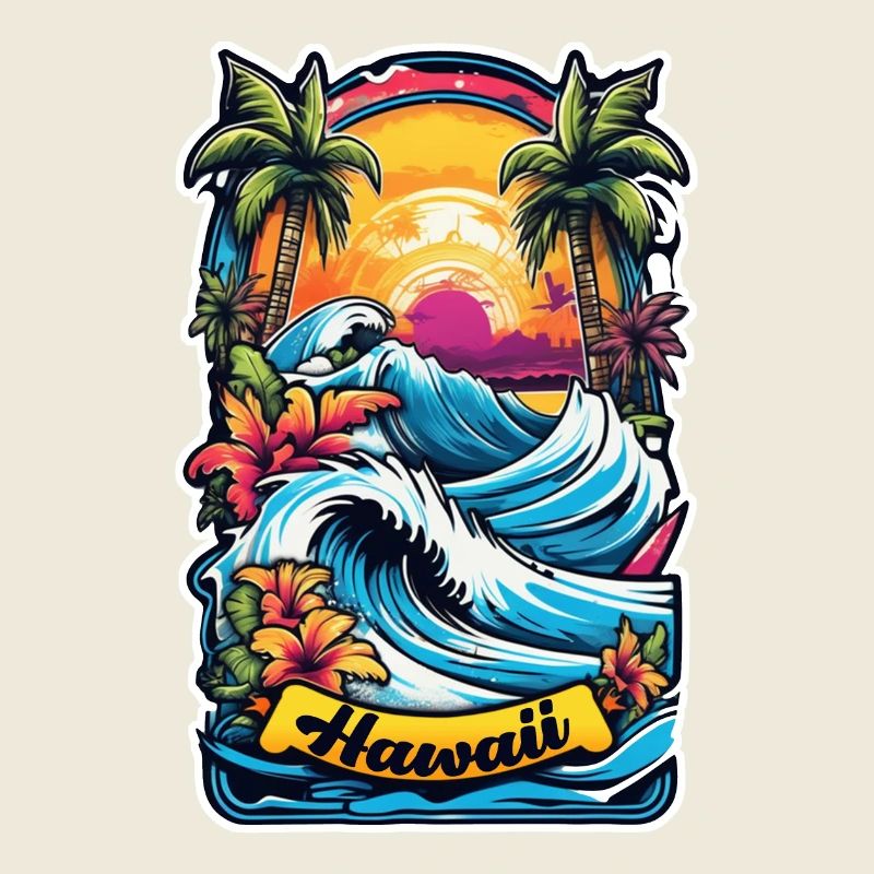 Surfing Beach Palm Tree Sunshine Holidays