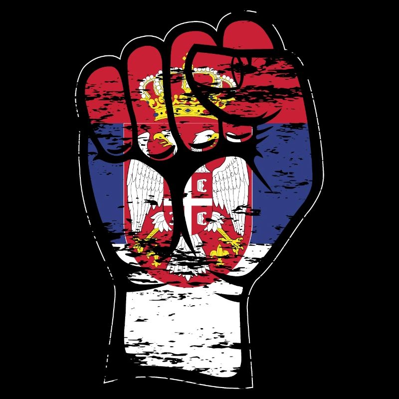 Poing du drapeau de la Serbie utilisé