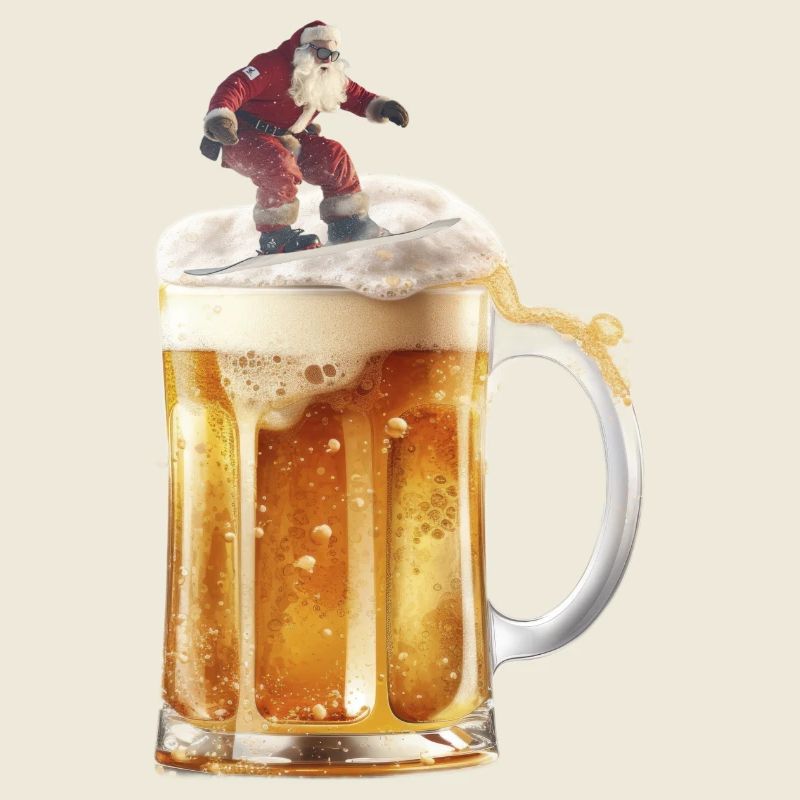 ho ho hol mir mal ein Bier Surfer Weihnachtsmann