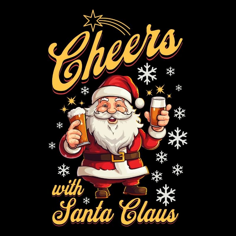 Weihnachtsmann Alkohol Bier Glühwein Schnaps Prost