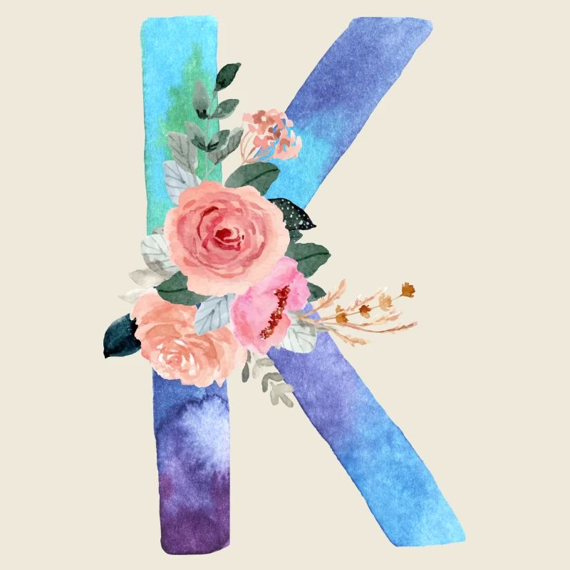 Lettre K watercolor