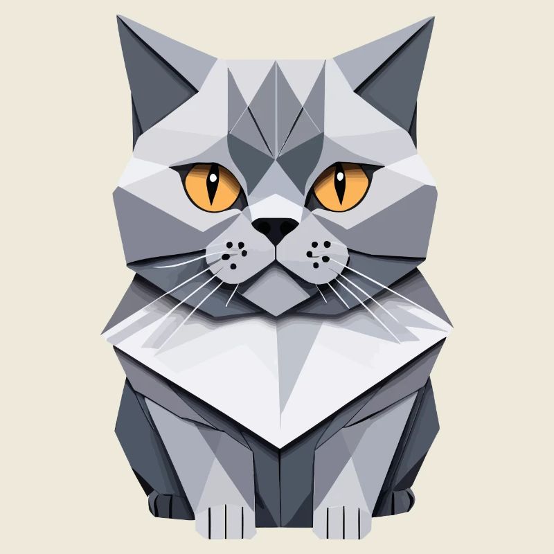 Chat British Shorthair Origami
