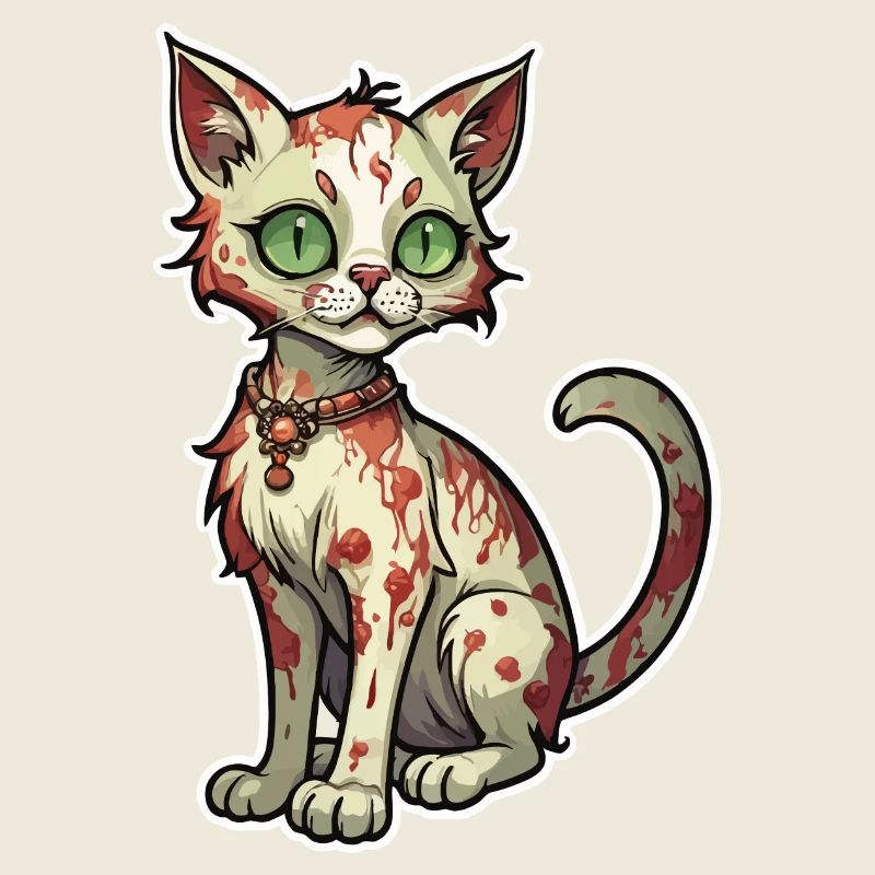 Zombie Katze Illustration
