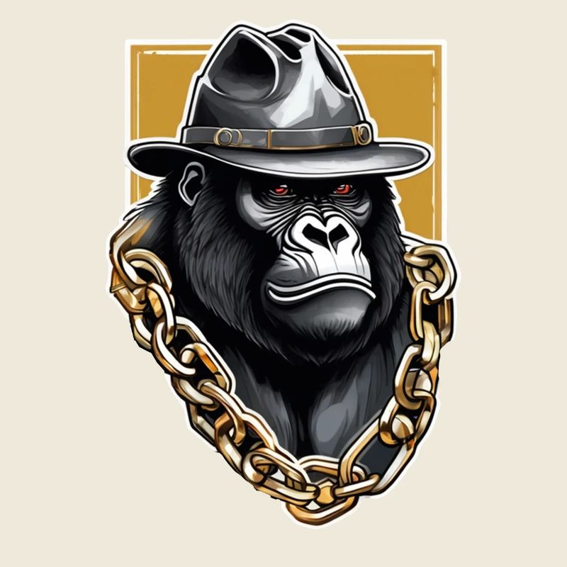 Gorilla with Gold Chain