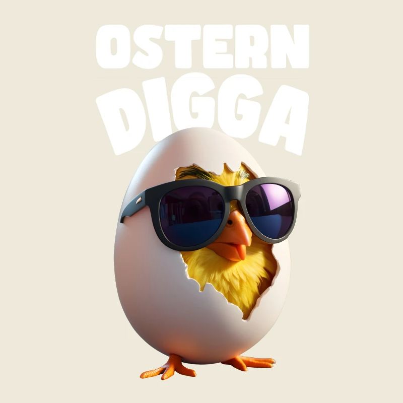 Funny Easter Digga Design with Chick and Egg
