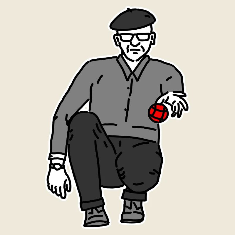 Joueur de pétanque gaucher