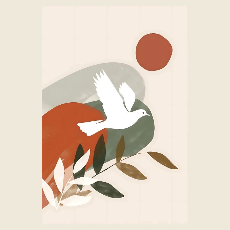 Boho Dove Wall Art, Digital Download, Modern