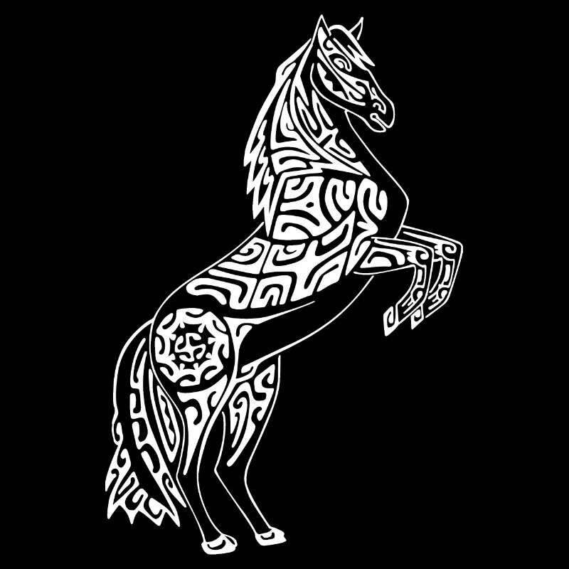 Cheval blanc tatoué