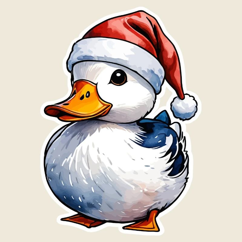 Duck Christmas Drawing
