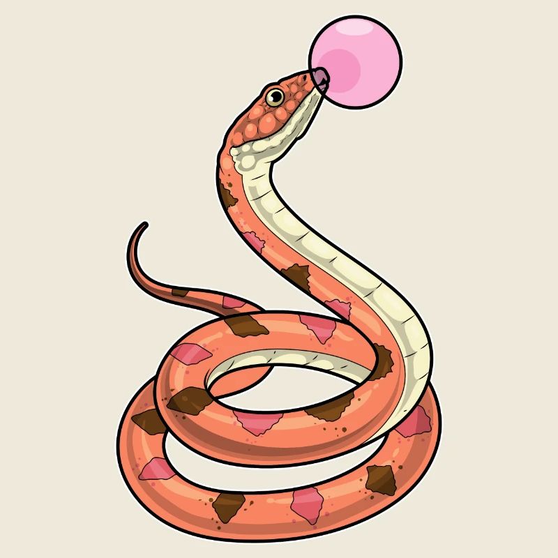 Chewing-gum serpent