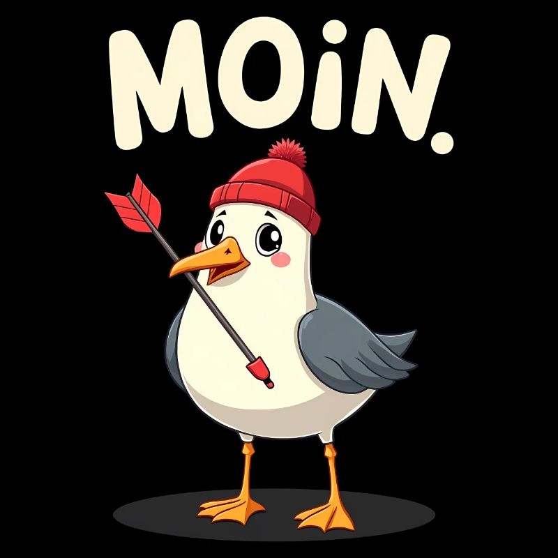 Darts Dart Moin Möwe mit Dartpfeil