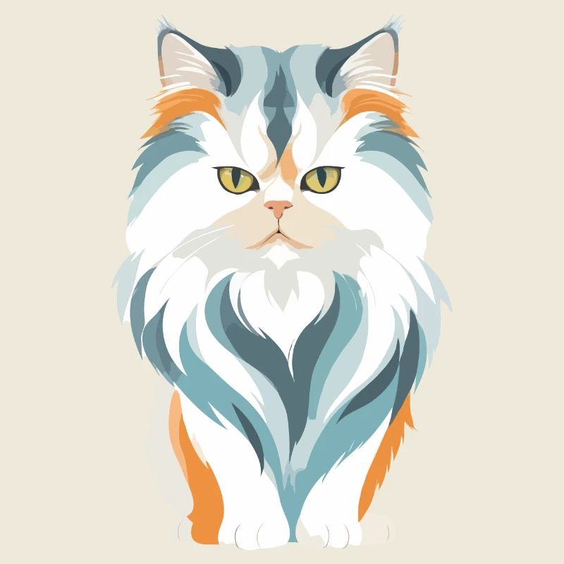 Katze Vektor Kunst mit lebendiger Farbillustration