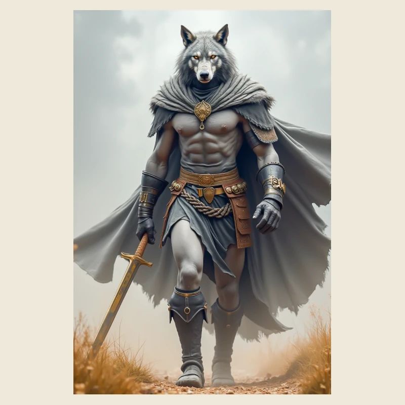 Wepwawet, wolfsköpfiger Gott, der ein Grab bewacht