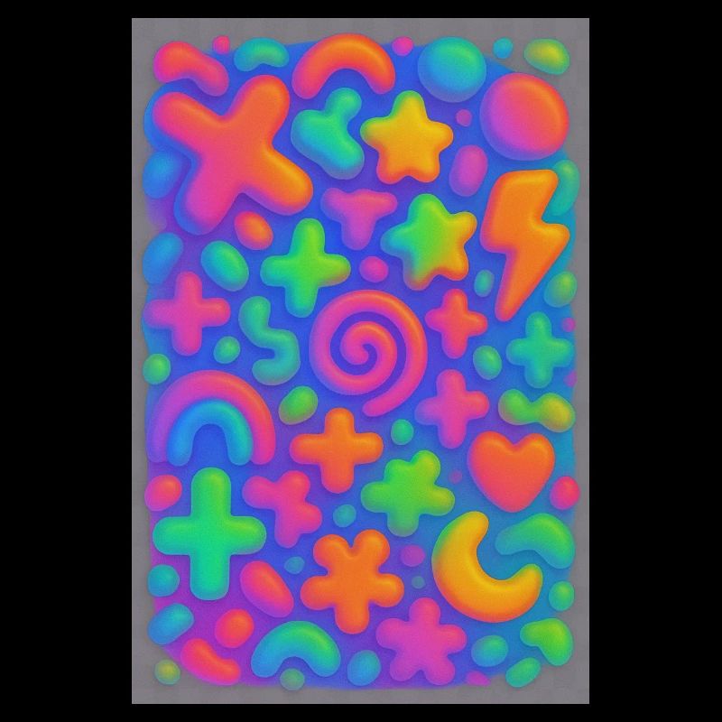 Neon Overload – Overlapping 3D Pop Art Explosion