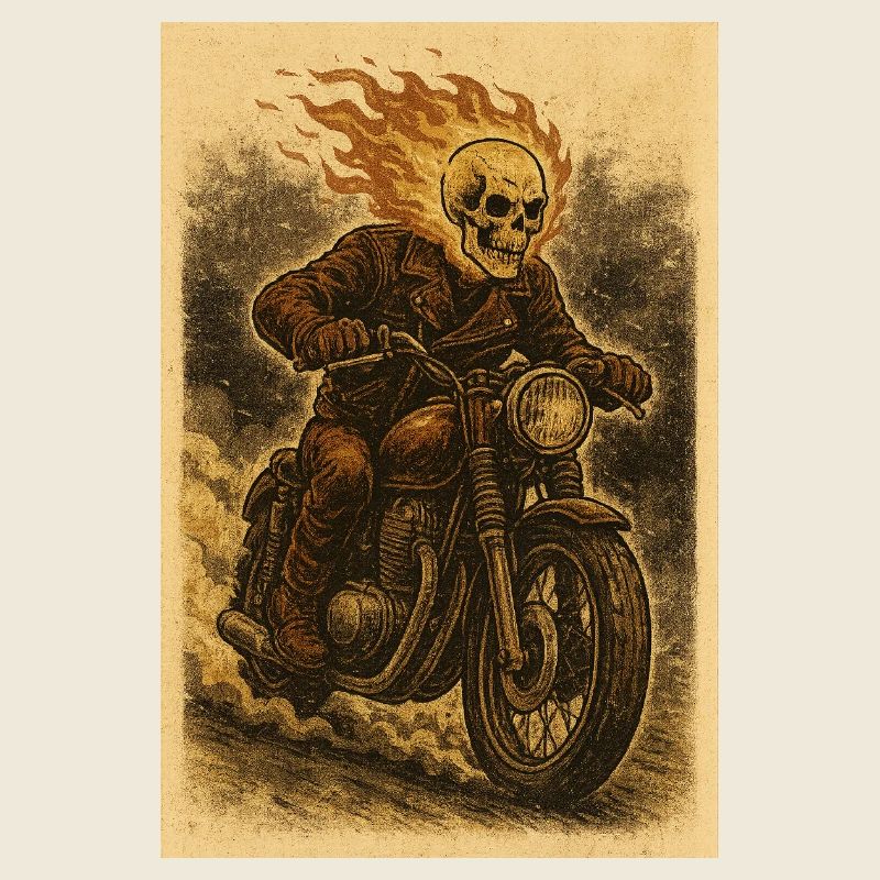 Ghost Rider im Vintage-Stil