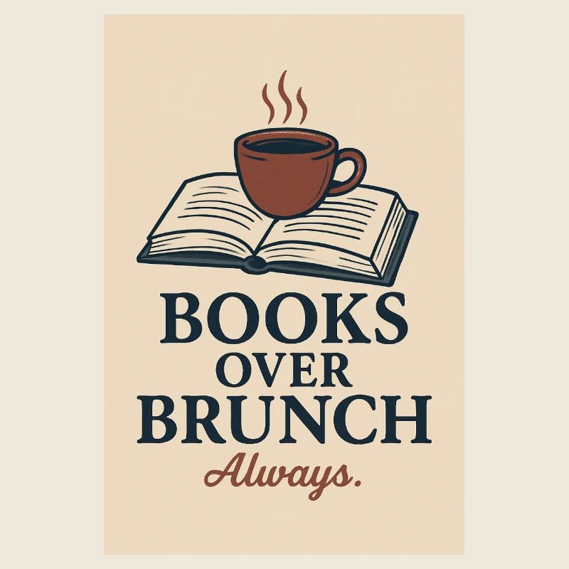 Coffee and books motif