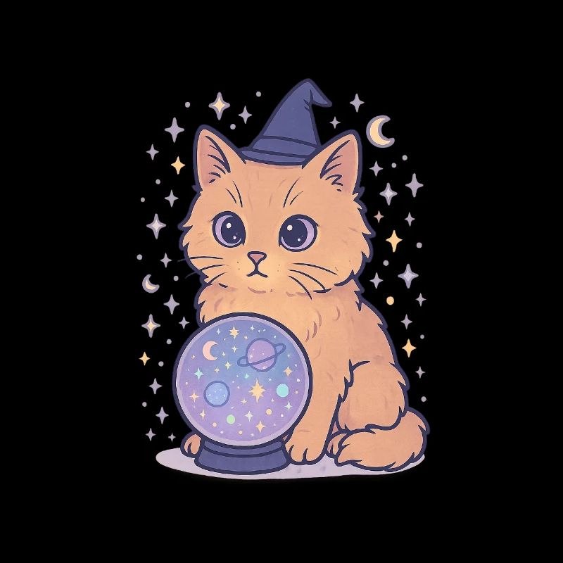 Chat astro avec boule de cristal