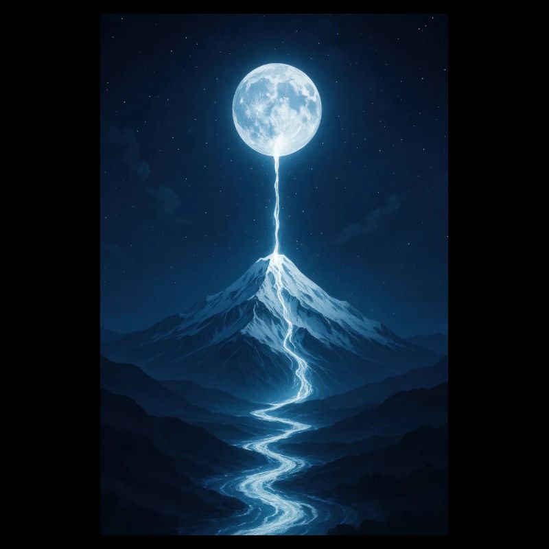 Fleuve de lumière de la lune