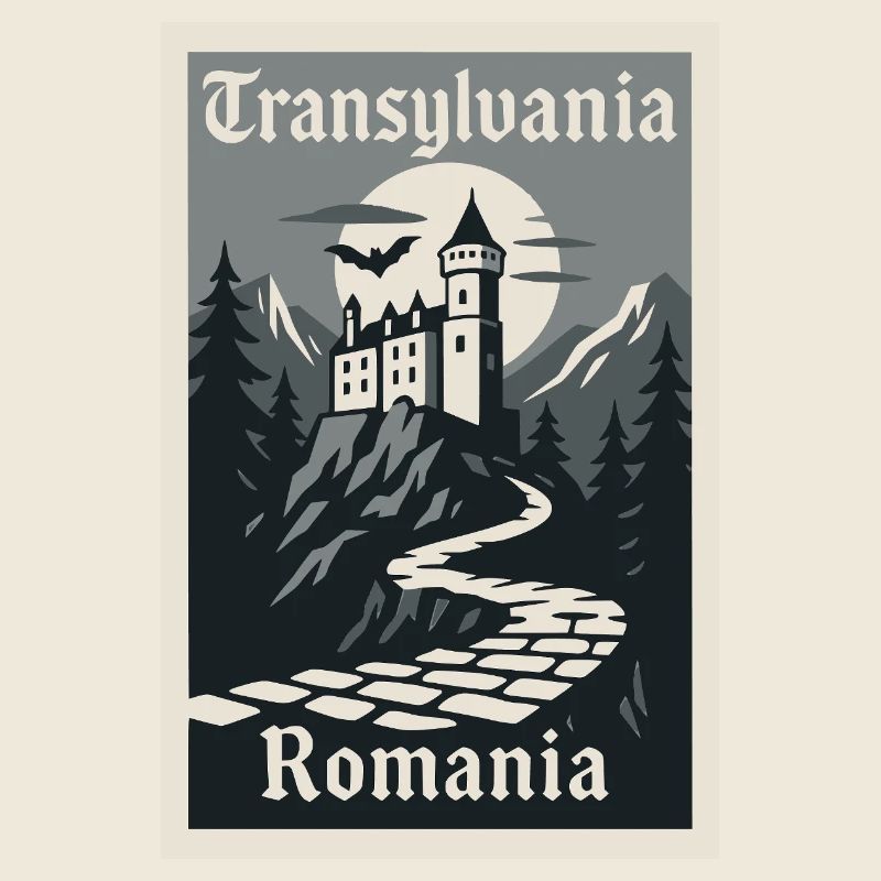 Affiche rétro souvenir vintage de Transylvanie