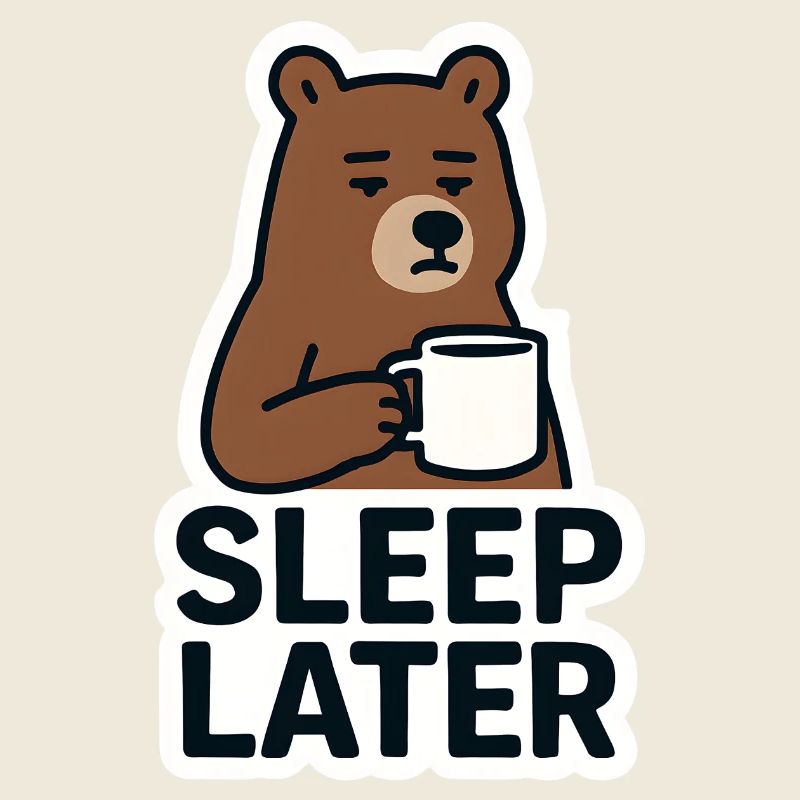 Bär Ruhiger Schlaf Später Illustration