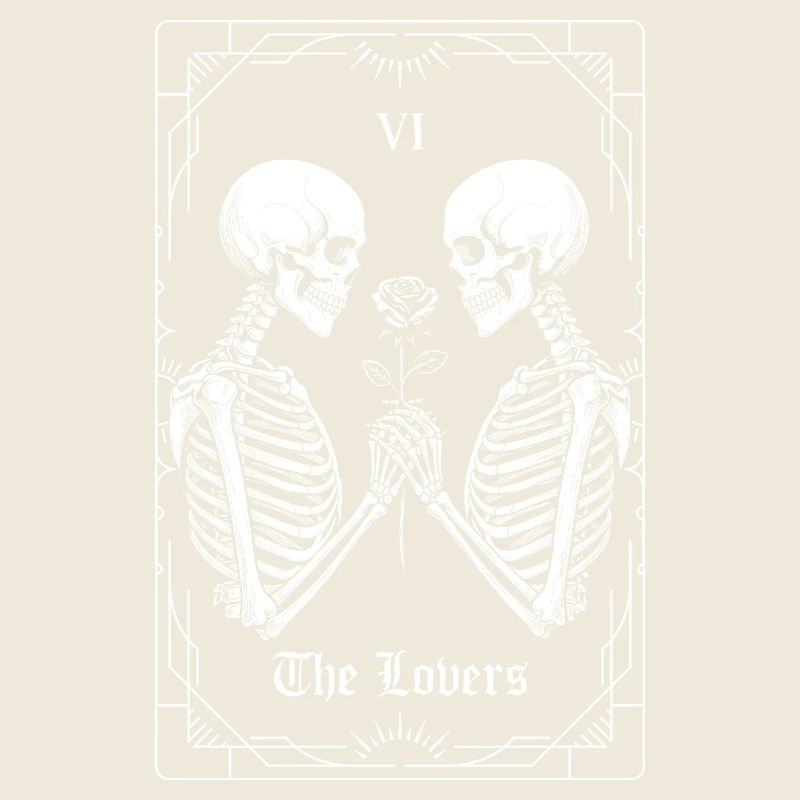 Die Liebenden — Spooky Tarot Skeleton Goth