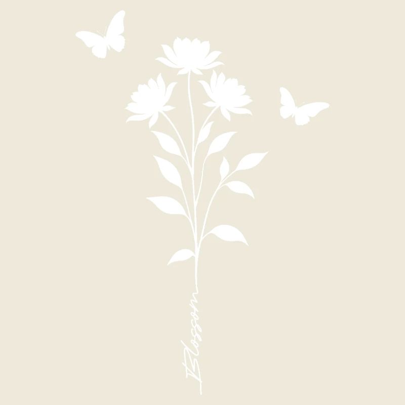 Florale Schmetterlinge Silhouette