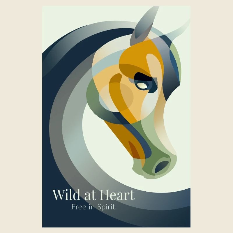 Affiche de cheval abstraite moderne