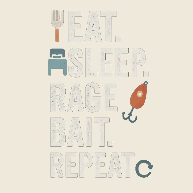Eat Sleep Rage Bait Repeat, Lustiges Meme