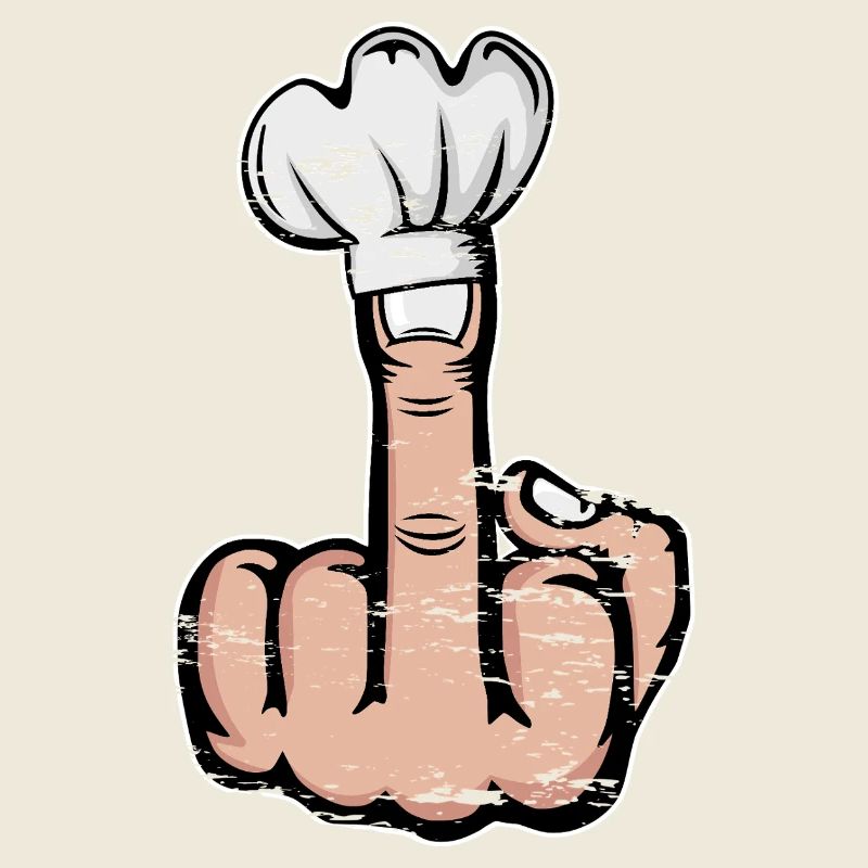 Middle Finger Stinky Finger Chef's Hat Design