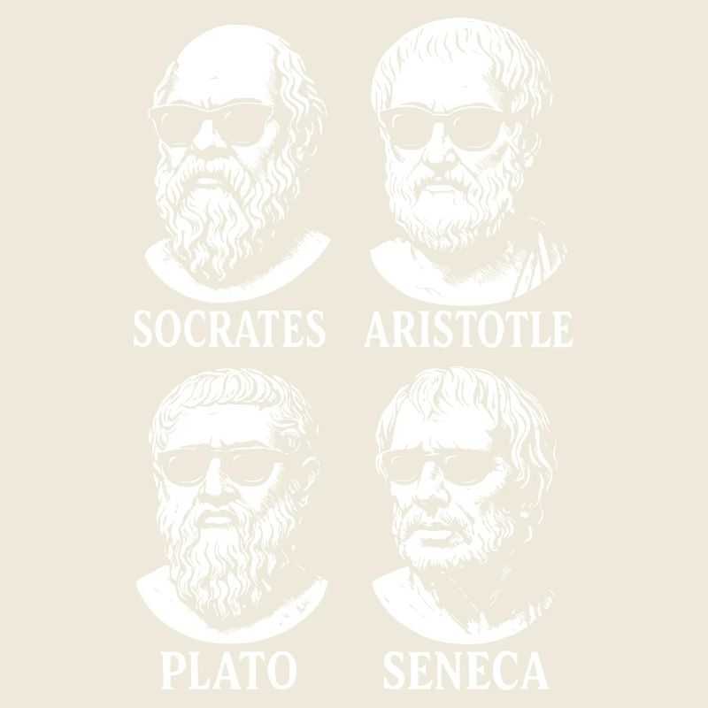 Griechisches Philosophenquartett mit Sonnenbrille