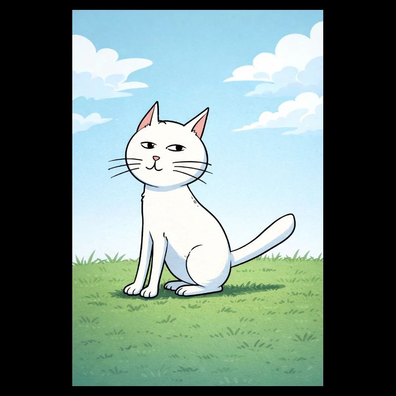 Weiße Katze mit frechen Blick