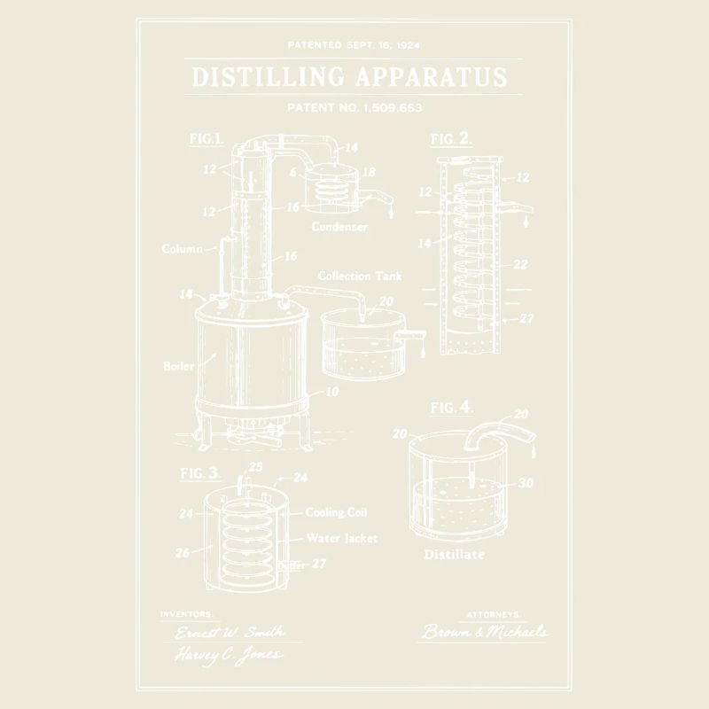 Distilling Blueprint Vintage Print