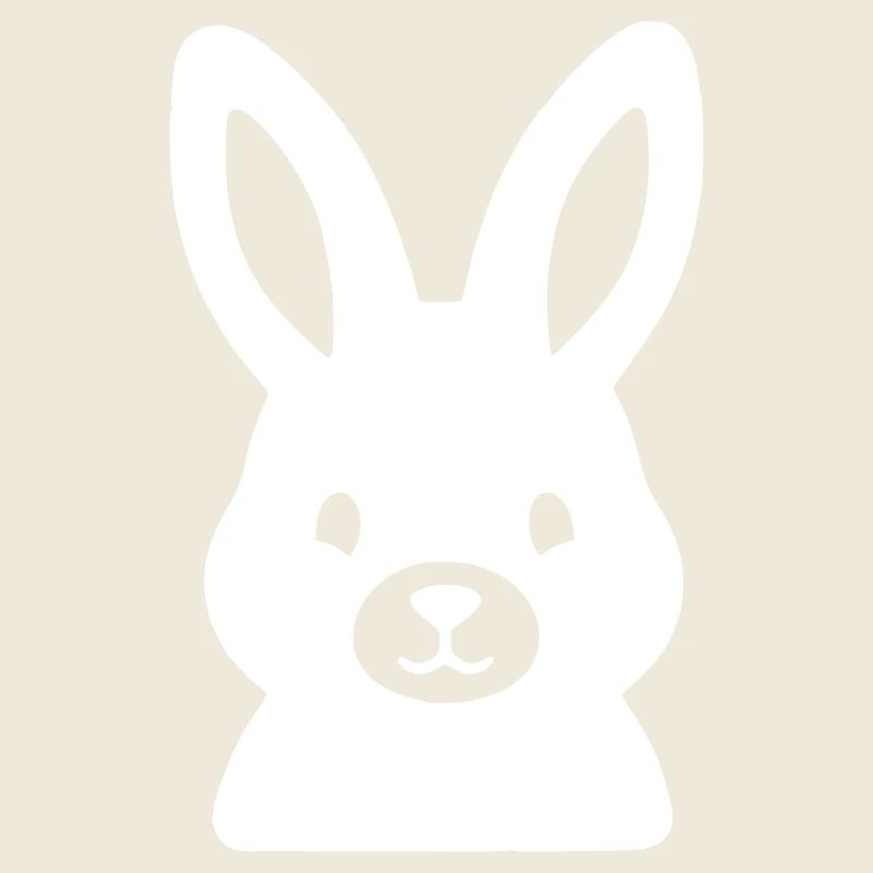 Cute Bunny Head Comic Clean Vector