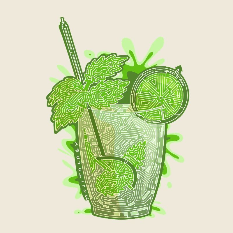 Mojito labyrinthe (contour blanc)