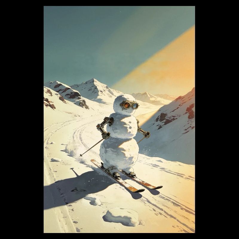 Skiing Snowman