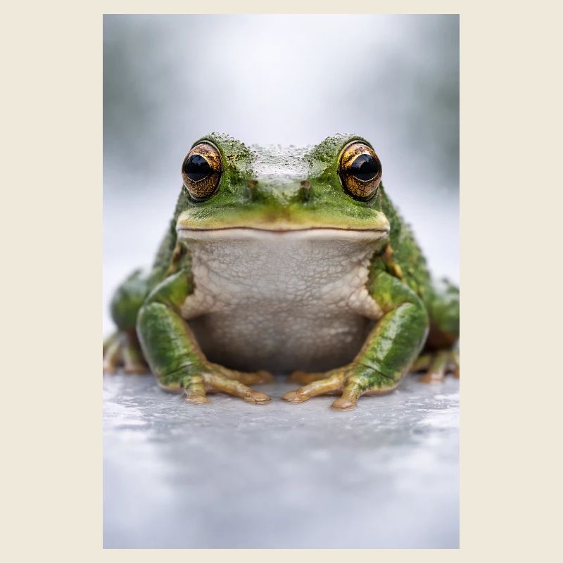 Grenouille verte au centre