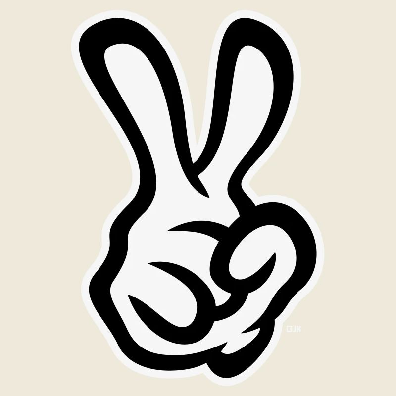 Victory Handzeichen (Rechte Hand / NEG / 2C)