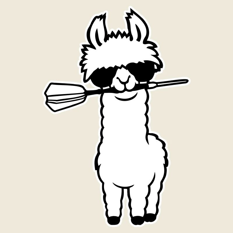 Cooles Lama Alpaka Sonnenbrille Dartpfeil Maul Süß