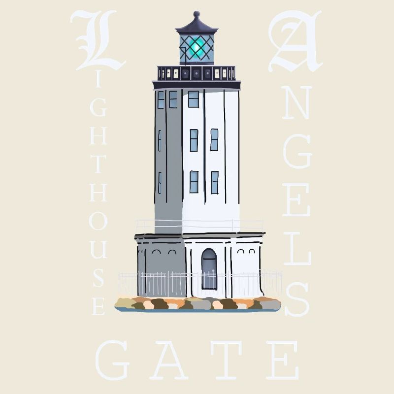 Los Angeles, Hand Drawing Lighthouse Angels Gate