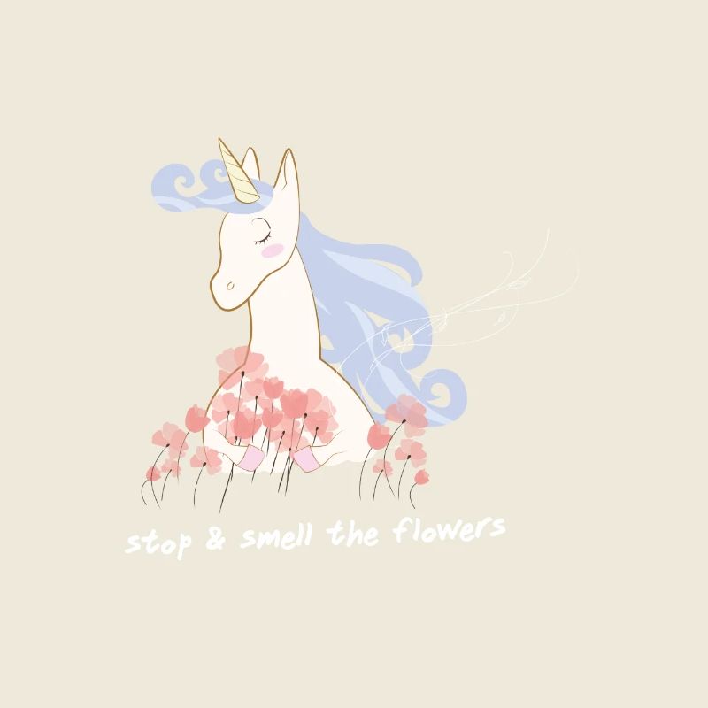 La licorne aime les fleurs