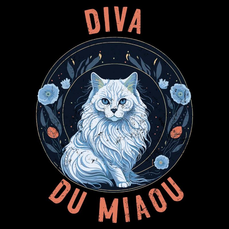 Portrait de chatte angora : Diva du Miaou