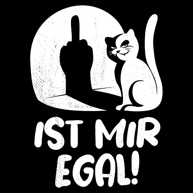 Ist mir egal - Katze Mittelfinger Spruch